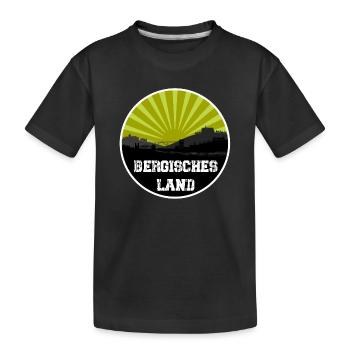Bergisches Land Retro Skyline - Kids' Premium Organic T-Shirt - black - Front
