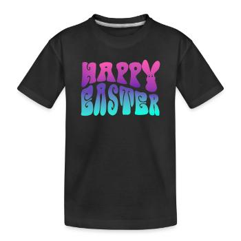 Happy Easter Schriftzug - Kinder Premium Bio T-Shirt - Schwarz - Vorne
