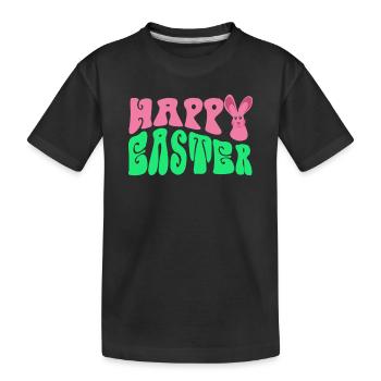 Frohe Ostern - Happy Easter - Kinder Premium Bio T-Shirt - Schwarz - Vorne