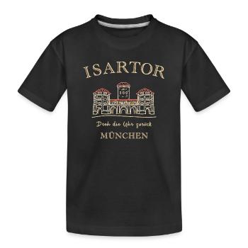 Munich, Isartor, Horloge à tour gaucher - T-shirt bio Premium Enfant - noir - Devant
