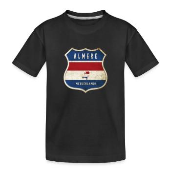 Almere Niederlande Wappen Design - Kinder Premium Bio T-Shirt - Schwarz - Vorne
