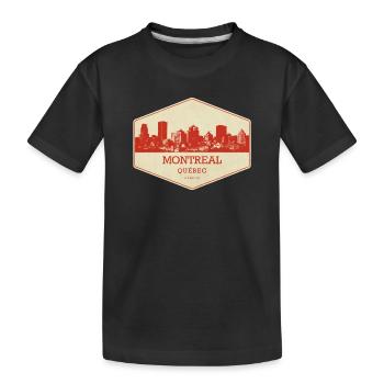 Sceau rétro de la Skyline de Montréal - T-shirt bio Premium Enfant - noir - Devant
