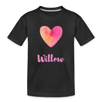 Tenue esthétique féminine en cœur rose de saule - T-shirt bio Premium Enfant - noir - Devant