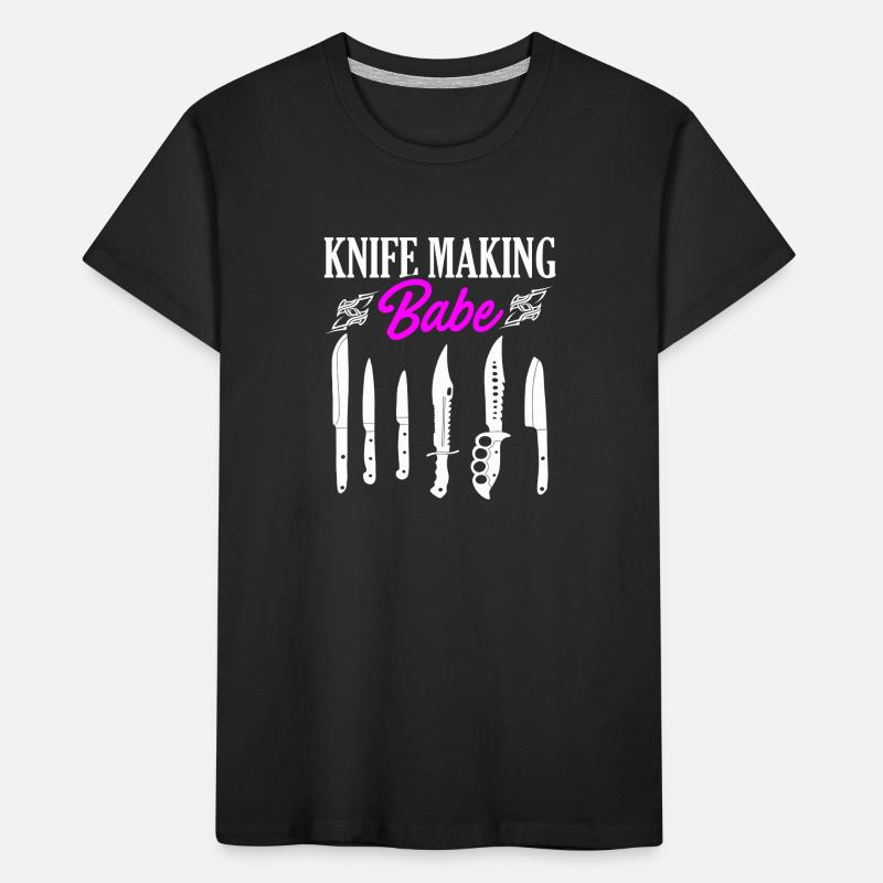 Fabrication de couteaux Conception de couteaux T-shirt bio Premium Enfant