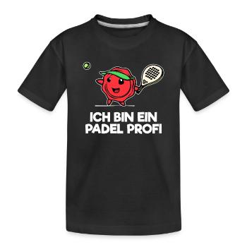 Sport Padel Statement Padel Game Player Racket - Kids' Premium Organic T-Shirt - black - Front