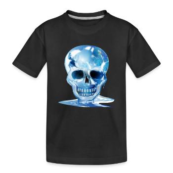 Tête de mort fondue extravagante dans les couleurs de la glace - T-shirt bio Premium Enfant - noir - Devant