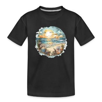 Strandtraum - Kinder Premium Bio T-Shirt - Schwarz - Vorne