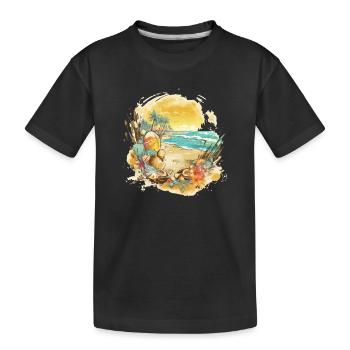 Strandtraum - Kinder Premium Bio T-Shirt - Schwarz - Vorne