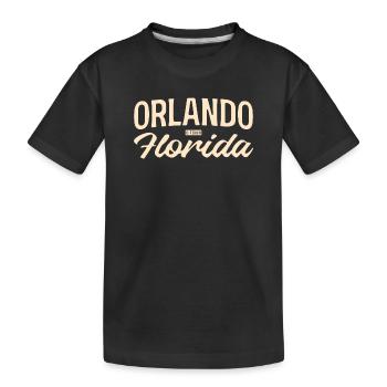 Orlando Florida Vintage Script - Kids' Premium Organic T-Shirt - black - Front