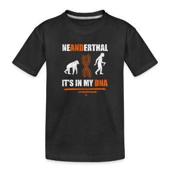 Neandertaler Es ist in meiner DNA Anthropologe - Kinder Premium Bio T-Shirt - Schwarz - Vorne