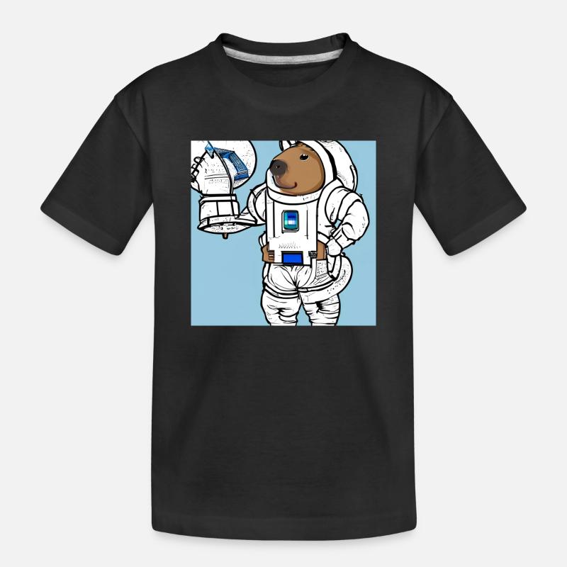 Astronaute de Capybara - T-shirt bio Premium Enfant - noir