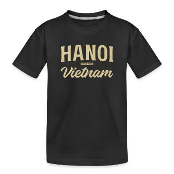 Hanoi Vietnam City of Peace Vintage - Kinder Premium Bio T-Shirt - Schwarz - Vorne
