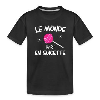 planète terre, sauver la planète - T-shirt bio Premium Enfant - noir - Devant