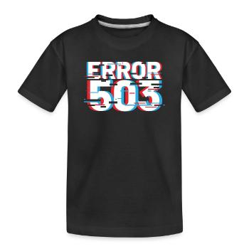 Fehler 503 Glitch - Kinder Premium Bio T-Shirt - Schwarz - Vorne