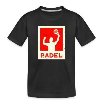 Leisure Training Player Saying Racket Padel - Kids' Premium Organic T-Shirt - black - Front