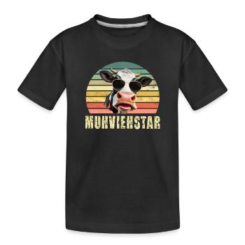 Kuh Kühe - Kinder Premium Bio T-Shirt - Schwarz - Vorne
