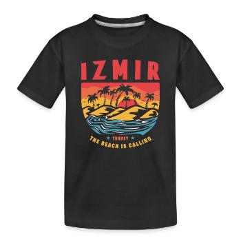 Motif palmier Izmir, Turquie - T-shirt bio Premium Enfant - noir - Devant