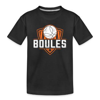 Boule boule boules pour bouler pétanque - T-shirt bio Premium Enfant - noir - Devant