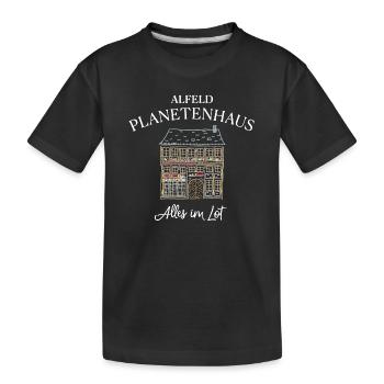 Alfeld Leine, Planetenhaus, Alles im Lot - Kinder Premium Bio T-Shirt - Schwarz - Vorne