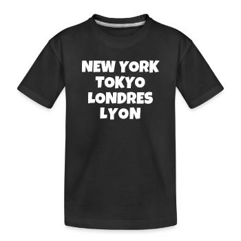 Lyon, Französische Stadt, Rhône-Alpes - Kinder Premium Bio T-Shirt - Schwarz - Vorne