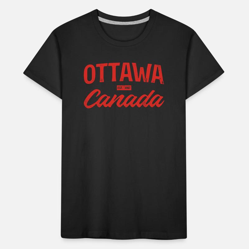 Ottawa Kanada Retro Script Rot Kinder Premium Bio T-Shirt