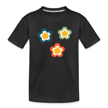 Fleur Motif Rétro Hippie Festival des années 70 - T-shirt bio Premium Enfant - noir - Devant