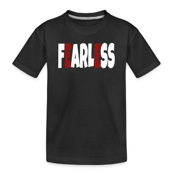 Fearless - simple text - Kids' Premium Organic T-Shirt - black - Front