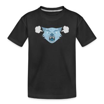 Loup en colère - T-shirt bio Premium Enfant - noir - Devant