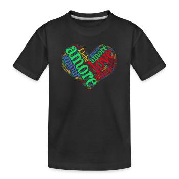 t-shirt amour amour amour Liebe amor nuage de mots - T-shirt bio Premium Enfant - noir - Devant