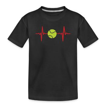 I love Tennis - Kids' Premium Organic T-Shirt - black - Front