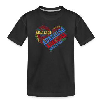 t-shirt nom Adalgisa coeur nuage de mots t-shirt - T-shirt bio Premium Enfant - noir - Devant