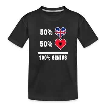 Albanie et Grande-Bretagne 100% Genius Flag - T-shirt bio Premium Enfant - noir - Devant