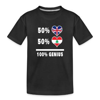 Liban et Grande-Bretagne 100% Genius Flag - T-shirt bio Premium Enfant - noir - Devant