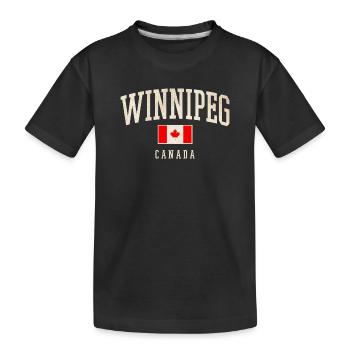 Winnipeg Canada Retro Varsity - Kids' Premium Organic T-Shirt - black - Front