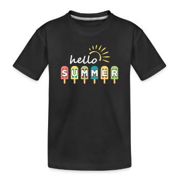summer, hello summer, vacances d'été - T-shirt bio Premium Enfant - noir - Devant