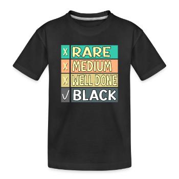 MEAT STEAK DONENESS FUNNY BBQ GRILL - Kids' Premium Organic T-Shirt - black - Front