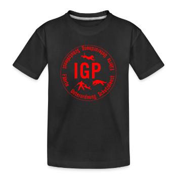 IGP Hundesport - rund, rot - Kinder Premium Bio T-Shirt - Schwarz - Vorne