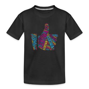 T-shirt LGBTQIA+ Pouce vers le haut Nuage de mots Gay Pride - T-shirt bio Premium Enfant - noir - Devant