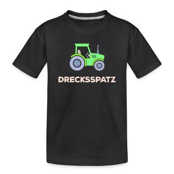 Commercial Vehicle Saying Tractor Country Life Farmer - Kids' Premium Organic T-Shirt - black - Front
