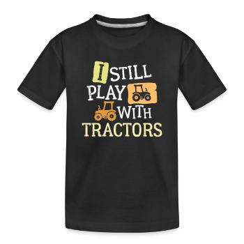 Farmer Statement Arable Farming Tractor Field Commercial Vehicle - Kids' Premium Organic T-Shirt - black - Front