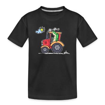 Feld Bauer Tractor Agricultural Machinery Commercial Vehicle - Kids' Premium Organic T-Shirt - black - Front