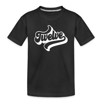 Twelve 12th Birthday Kids Boys Girls 12 Years Old - Kids' Premium Organic T-Shirt - black - Front
