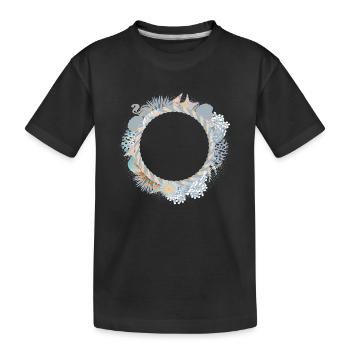 Cadre pastel maritime en look récif corallien - T-shirt bio Premium Enfant - noir - Devant