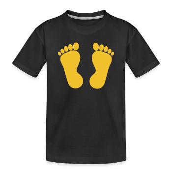Fuß gelbe Füße Fußpflege Podologie - Kinder Premium Bio T-Shirt - Schwarz - Vorne