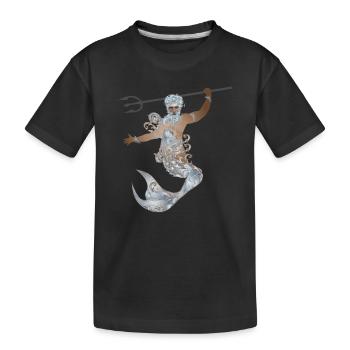 mystérieux Verseau avec trident et nageoire - T-shirt bio Premium Enfant - noir - Devant