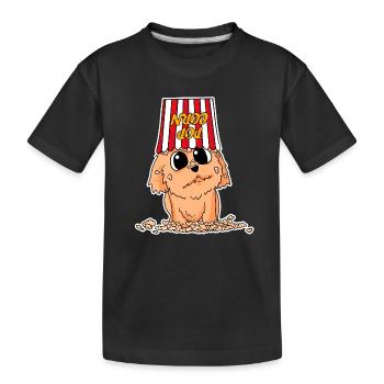 Popcorn Cinéma Chien Films Cinéma Soirée cinéma - T-shirt bio Premium Enfant - noir - Devant