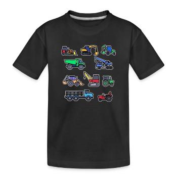 Traktor Biobauer Landmaschinen Fahrzeug Bauernhof - Kinder Premium Bio T-Shirt - Schwarz - Vorne