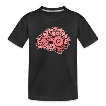 Landwirtschaft Schlepper Feld Bauernhof Traktor - Kinder Premium Bio T-Shirt - Schwarz - Vorne