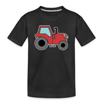 Landleben Traktor Bauernhof Kraftfahrzeug Landwirt - Kinder Premium Bio T-Shirt - Schwarz - Vorne