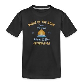 Dôme du Rocher sur le Mont du Temple, Jérusalem - T-shirt bio Premium Enfant - noir - Devant